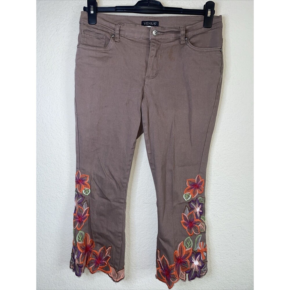 Venus capri Floral Embroidered Hippie Mid Rise 8 Stretch fairy lagen